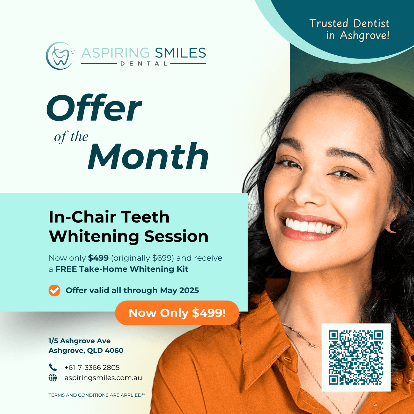 In-Chair Teeth Whitening Offer in Ashgrove - Aspiring Smiles Dental